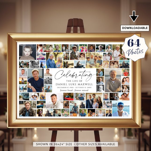 Affiche Célébration de la Mémoire de la Vie Collage de 64  (Créateur téléchargé)