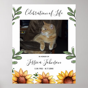 Affiche Célébration de la vie aquarelle tournesol une phot