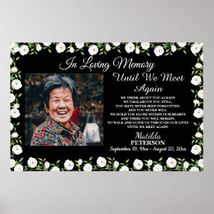 Affiche Célébration de la vie avec des fleurs blanches