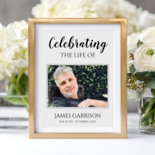 Affiche Célébration de la vie avec photo funéraire
