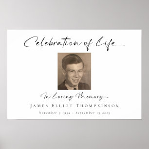 Affiche Célébration de la vie avec un simple script photo