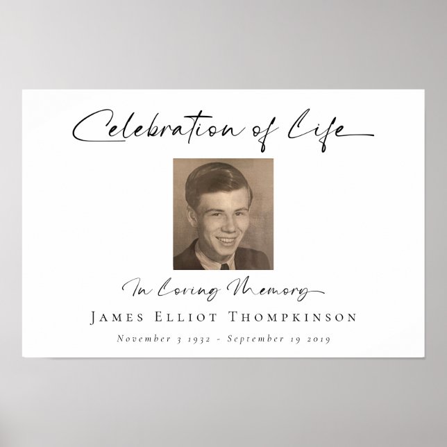 Affiche Célébration de la vie avec un simple script photo  (Devant)
