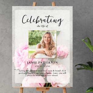 Affiche Célébration de la vie de fleurs de pivoine, Photo 