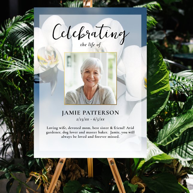 Affiche Célébration de la vie de la fleur d'orchidée Photo (Créateur téléchargé)