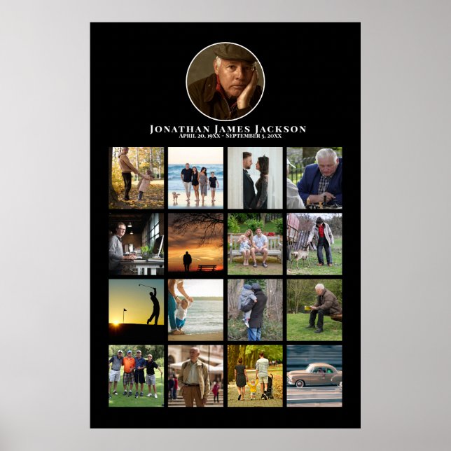 Affiche Célébration de la vie de la photo commémorative fu (Devant)