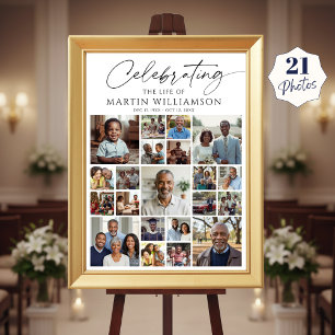 Affiche Célébration de la vie de Nom 21 Collage de photos