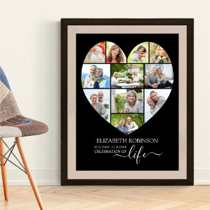 Affiche Célébration de la vie en forme de cœur 11 Collage