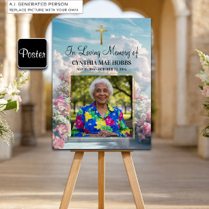 Affiche Célébration de la vie Escalier Floral vers le Ciel