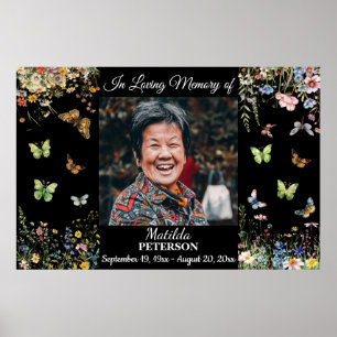 Affiche Célébration De La Vie Fleurs Sauvages Papillons 