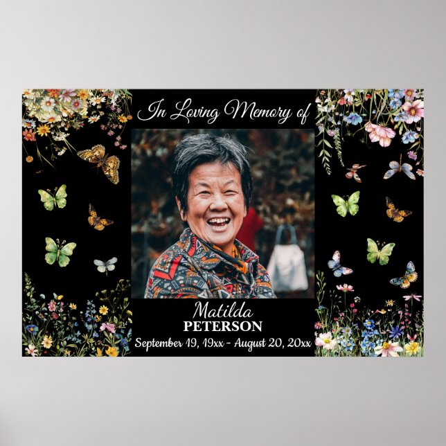 Affiche Célébration De La Vie Fleurs Sauvages Papillons  (Devant)