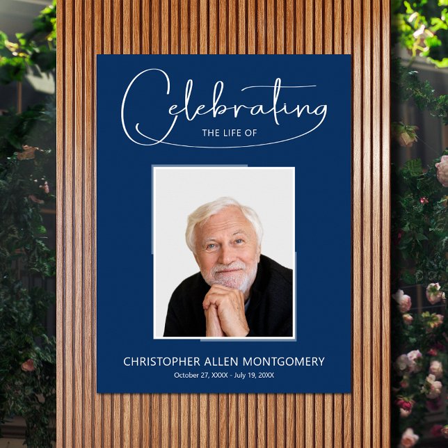 Affiche Célébration De La Vie Funéraire Photo (Celebration of Life photo memorial funeral poster - INSTANT DOWNLOAD or PRINTED (framed, too))