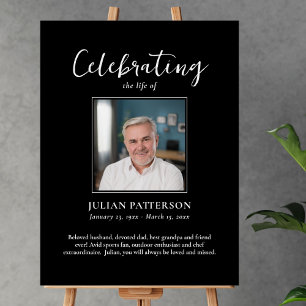 Affiche Célébration de la vie Grande photo Bienvenue funér
