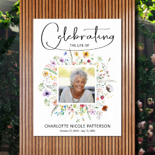 Affiche Célébration de la vie moderne avec des fleurs sauv