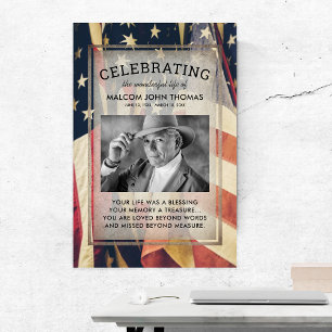 Affiche Célébration de la vie Patriote Photo Mémorial
