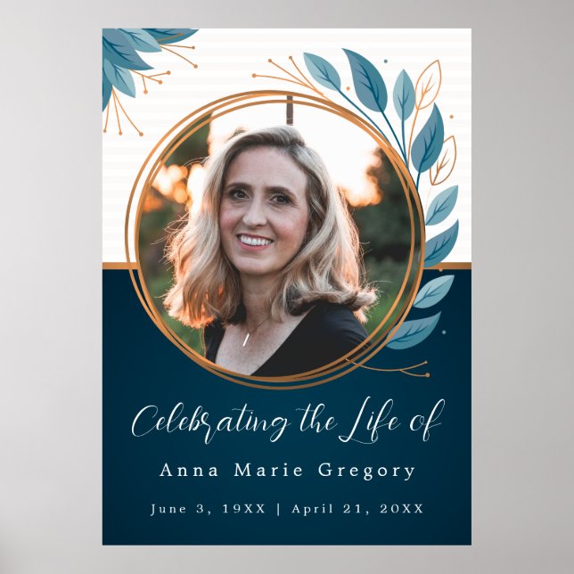 Affiche Célébration de la vie Photo de bronze Funérailles  (Devant)