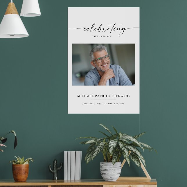 Affiche Célébration de la vie | Photo des funérailles comm (Salon 1)