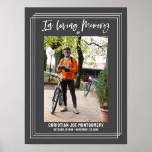 Affiche Célébration de la vie Photo Funérailles Grises