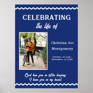Affiche Célébration de la vie Photo funéraire Bienvenue