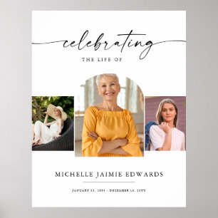 Affiche Célébration de la vie   Photo funéraire de souveni