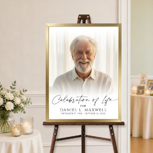 Affiche Célébration de la vie Photo Script Panneau de bien