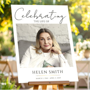 Affiche Célébration de la vie - Photo souvenir funéraire