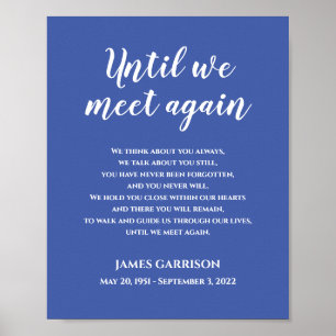 Affiche Célébration de la vie Poème Bleu jusqu'à ce que no