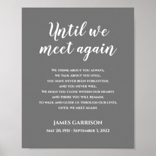 Affiche Célébration de la vie Poème Gris jusqu'à ce que no