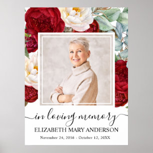 Affiche Célébration de la vie Roses Rouges Blanches Photo