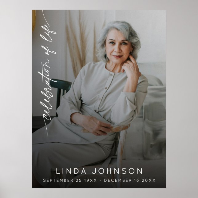 Affiche Célébration de la vie Souvenir Photo Funérailles (Devant)
