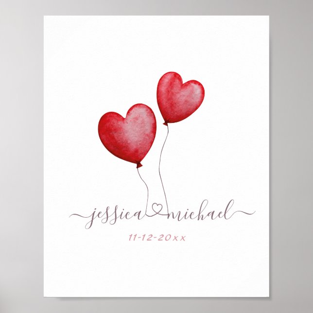 Affiche Célébration de l'amour des jeunes mariés Ballons N (Devant)
