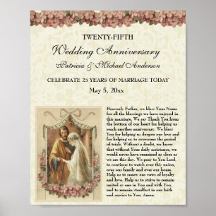 Affiche Célébration de l'anniversaire du Mariage catholiqu