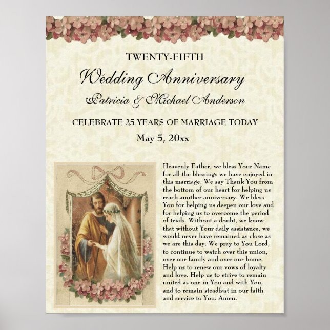 Affiche Célébration de l'anniversaire du Mariage catholiqu (Devant)