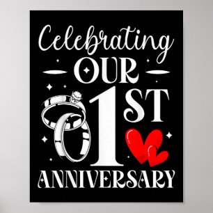 Affiche Célébration De Notre 1Er Anniversaire Mariage 1 An