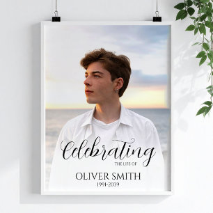 Affiche Célébration de vie personnalisée avec photo sur le