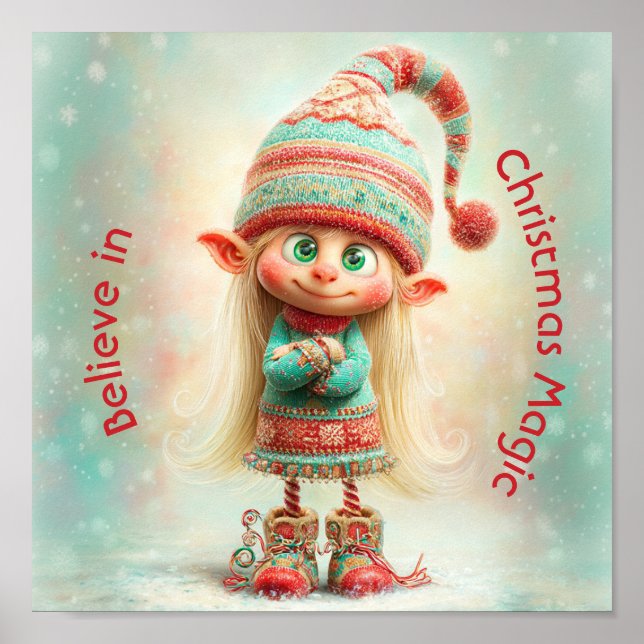 Affiche Célébration des Elfes du Pôle Nord | Magie de Noël (Devant)