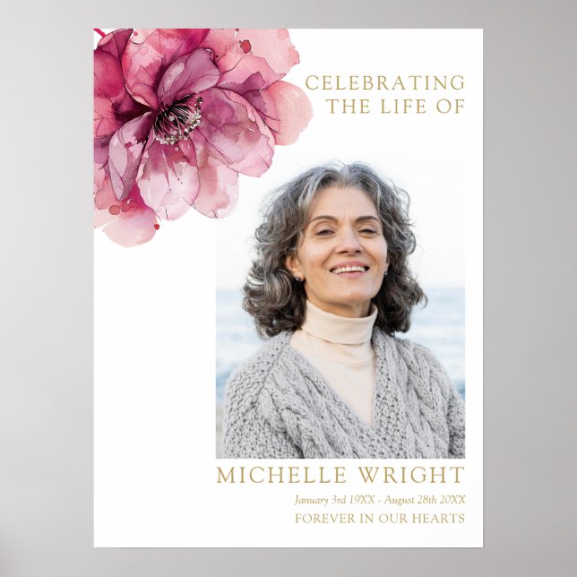 Affiche Célébration Des Funérailles Florales Roses De La V (Devant)