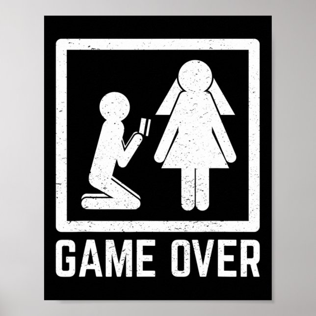Affiche Célébration des garçons d'honneur Game Over Mariag (Devant)