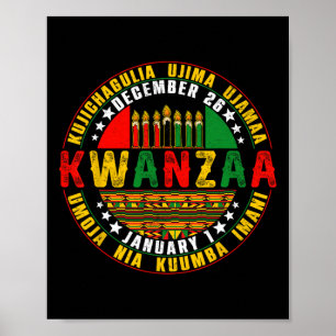 Affiche Célébration des principes Kwanzaa Kinara Bougies P