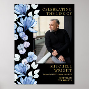 Affiche Célébration Florale Bleue De La Vie Symbole Photo