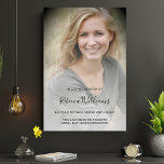 Affiche Célébration moderne personnalisée de la vie funéra<br><div class="desc">Ajoutez votre propre photo à ce poster mémorial personnalisable.</div>