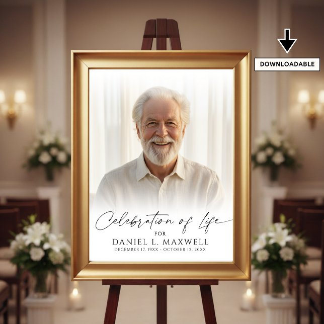 Affiche Celebration of Life Photo Script Welcome Sign (Créateur téléchargé)
