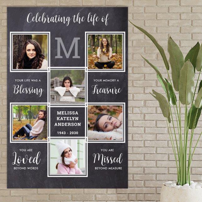 Affiche Célébration Rustique De La Mémoire Unique 6 Photos (Créateur téléchargé)