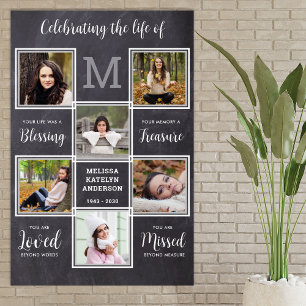 Affiche Célébration Rustique De La Vie Mémorial Unique 6 P