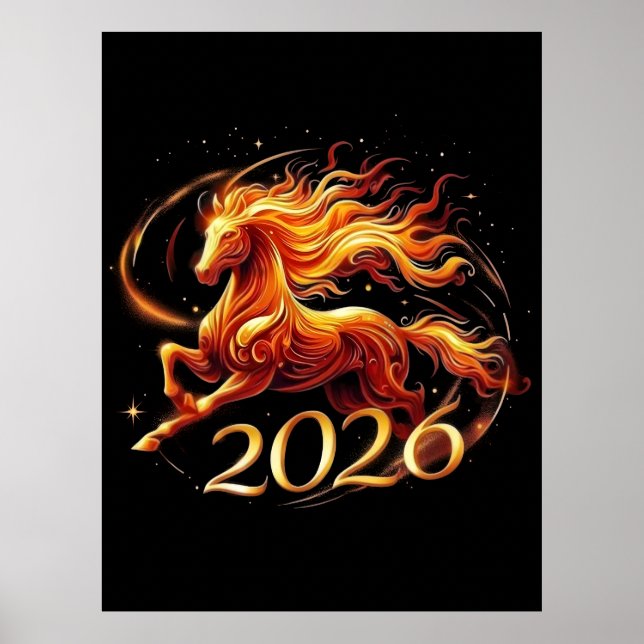 Affiche Célébrations de l'Année chinoise du Cheval 2026 (Devant)