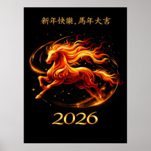 Affiche Célébrations de l'Année chinoise du Cheval 2026