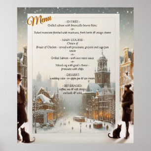 Affiche Célébrations d'hiver dans la neige, avec Kittens