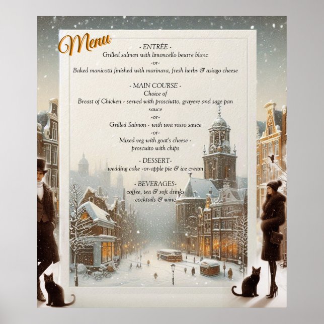 Affiche Célébrations d'hiver dans la neige, avec Kittens (Devant)