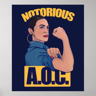 Affiche Célèbre AOC alexandria ocasio cortez rétro rosie