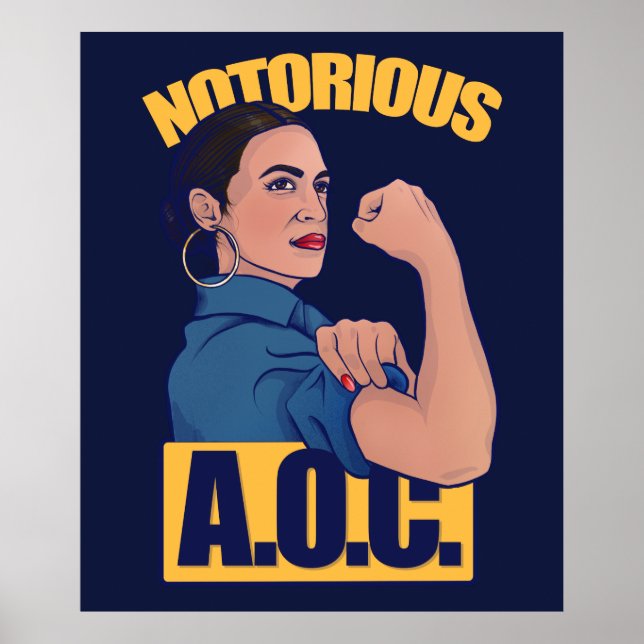 Affiche Célèbre AOC alexandria ocasio cortez rétro rosie (Devant)