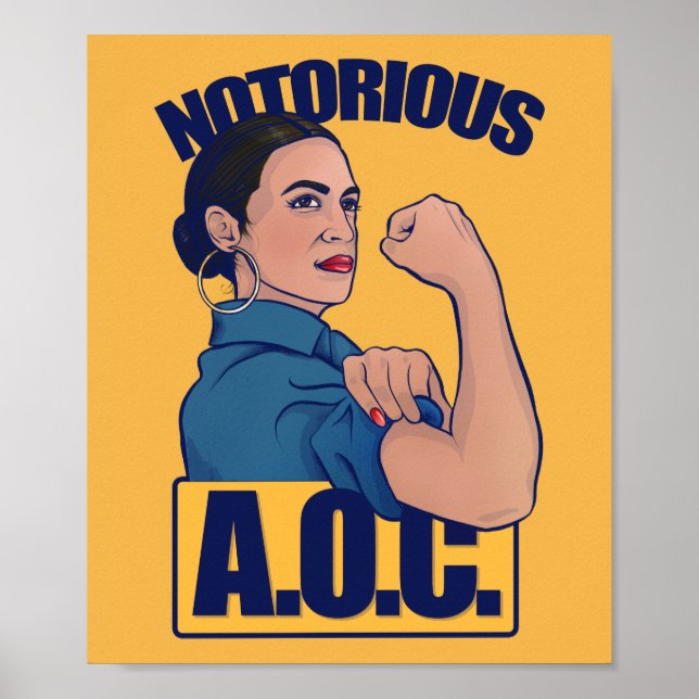 Affiche Célèbre AOC alexandria ocasio cortez rétro rosie (Devant)